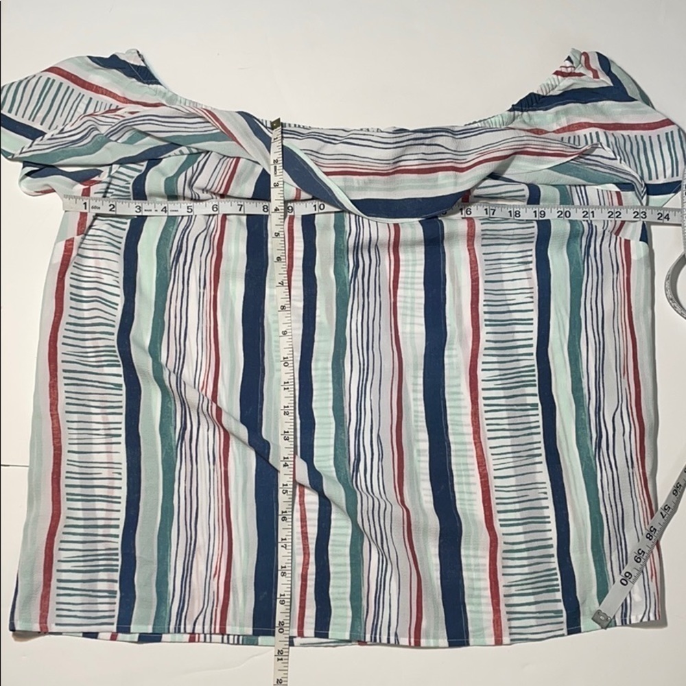 Lane Bryant Striped Off-The-Shoulder Top 14/16 - Picture 7 of 7
